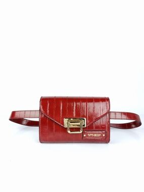 Red Patent Leather Belt Bag